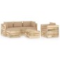 6-tlg. Garten-Lounge-Set mit Kissen Grün Imprägniertes Holz 6-tlg. Garten-Lounge-Set mit Kissen Grün Imprägniertes Holz