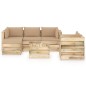 6-tlg. Garten-Lounge-Set mit Kissen Grün Imprägniertes Holz 6-tlg. Garten-Lounge-Set mit Kissen Grün Imprägniertes Holz