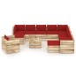vidaXL 12-tlg. Garten-Lounge-Set mit Kissen Grün Imprägniertes Holz vidaXL 12-tlg. Garten-Lounge-Set mit Kissen Grün Imprägniertes Holz