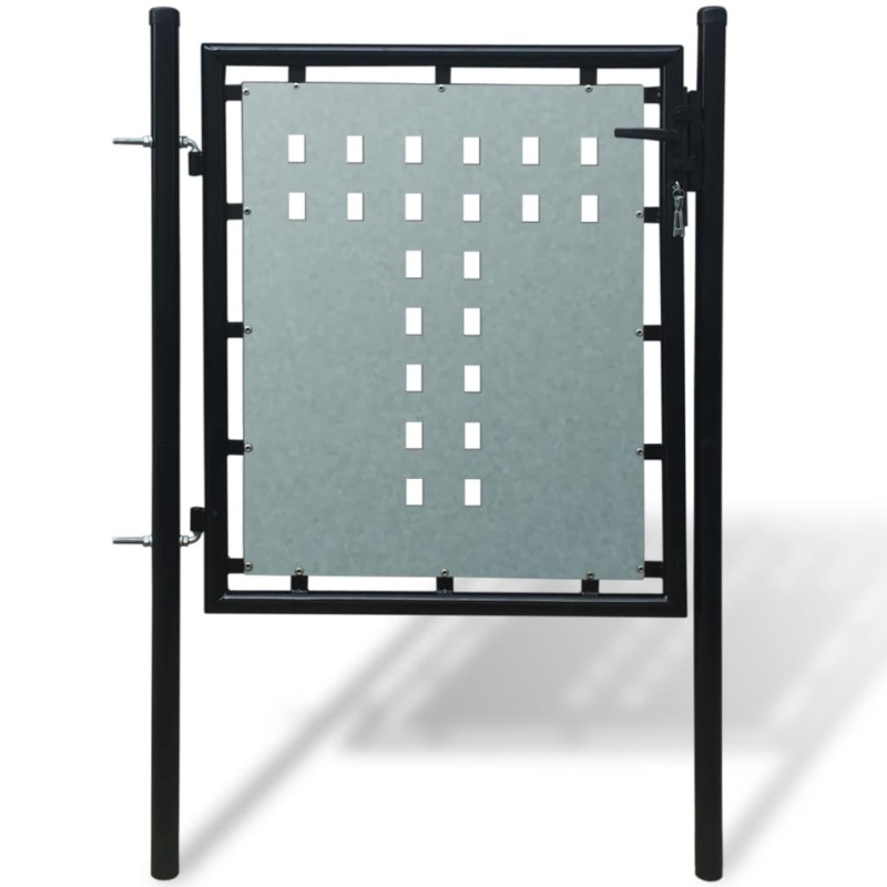 Zauntor (Einzeltor) Schwarz 100x125 cm Zauntor (Einzeltor) Schwarz 100x125 cm
