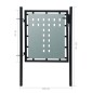 Zauntor (Einzeltor) Schwarz 100x125 cm Zauntor (Einzeltor) Schwarz 100x125 cm