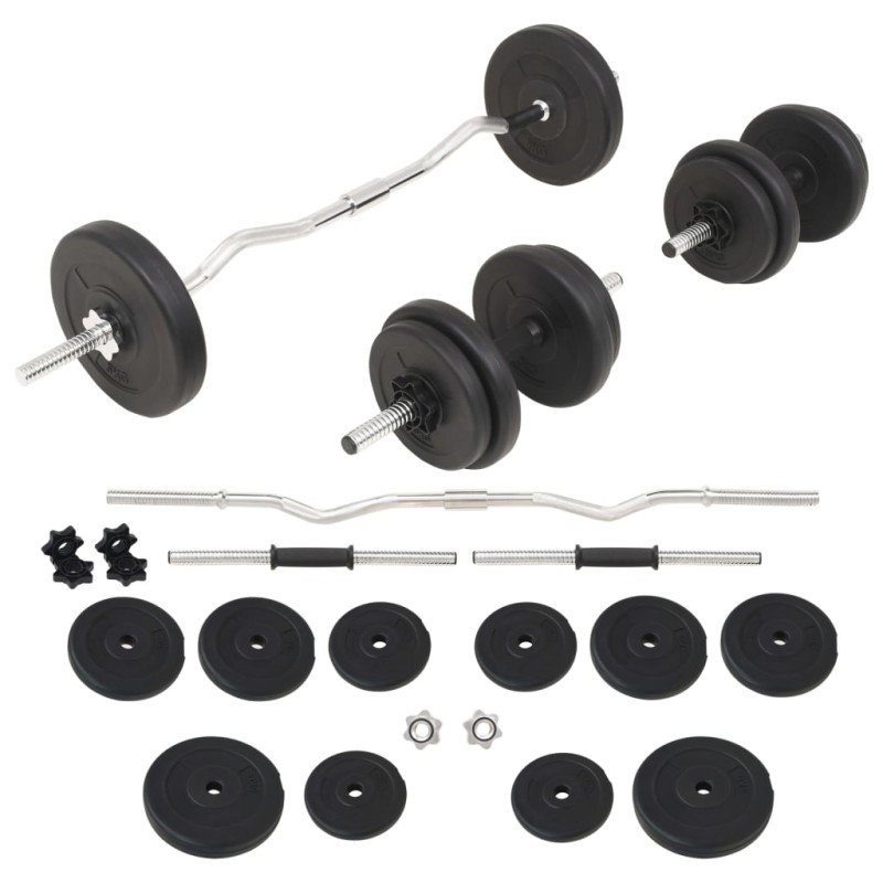 vidaXL Langhantel- und Kurzhantel-Set 30 kg vidaXL Langhantel- und Kurzhantel-Set 30 kg