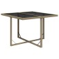 vidaXL Gartentisch Beige 109x107x74 cm Poly Rattan und Glas vidaXL Gartentisch Beige 109x107x74 cm Poly Rattan und Glas