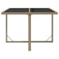 vidaXL Gartentisch Beige 109x107x74 cm Poly Rattan und Glas vidaXL Gartentisch Beige 109x107x74 cm Poly Rattan und Glas