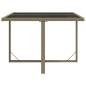 vidaXL Gartentisch Beige 109x107x74 cm Poly Rattan und Glas vidaXL Gartentisch Beige 109x107x74 cm Poly Rattan und Glas