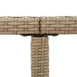 vidaXL Gartentisch Beige 109x107x74 cm Poly Rattan und Glas vidaXL Gartentisch Beige 109x107x74 cm Poly Rattan und Glas