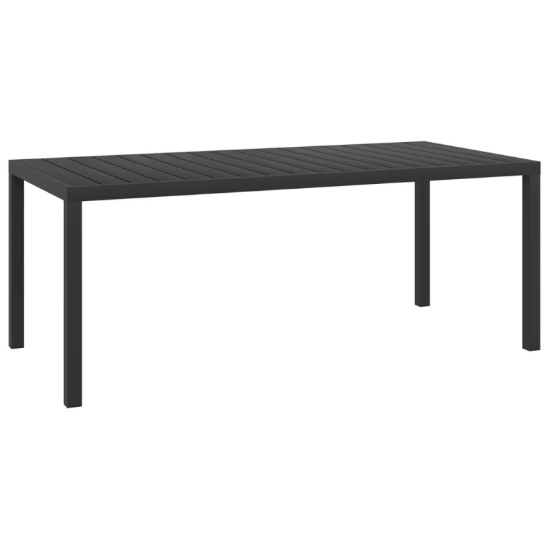 Garten-Esstisch WPC Aluminium 185 x 90 x 74 cm Schwarz Garten-Esstisch WPC Aluminium 185 x 90 x 74 cm Schwarz