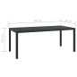 Garten-Esstisch WPC Aluminium 185 x 90 x 74 cm Schwarz Garten-Esstisch WPC Aluminium 185 x 90 x 74 cm Schwarz
