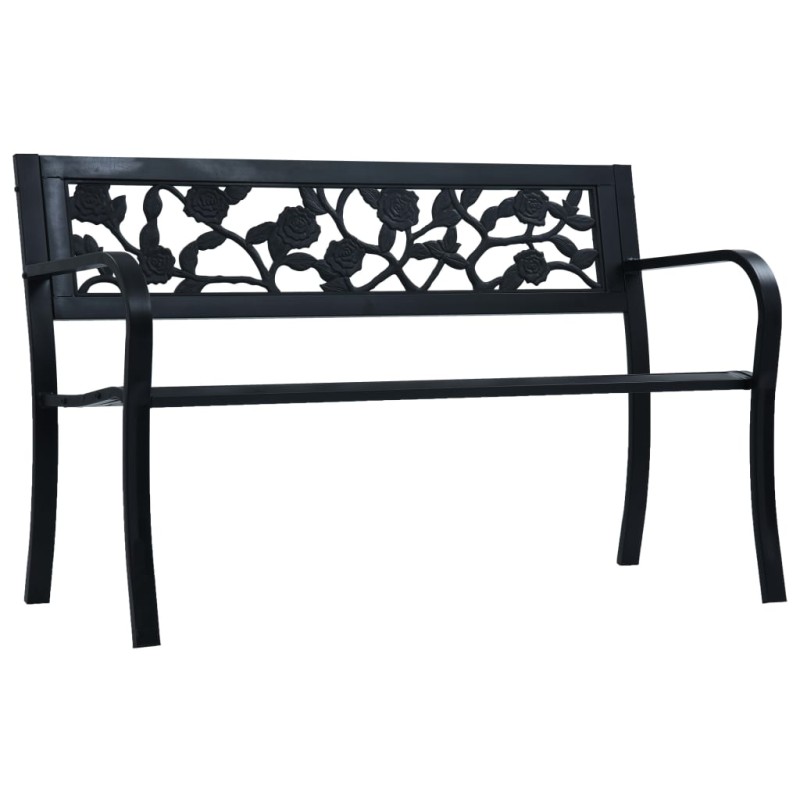 Gartenbank 125 cm Schwarz Stahl Gartenbank 125 cm Schwarz Stahl