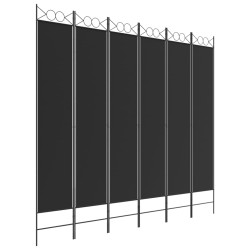 vidaXL 6-tlg. Paravent Schwarz 240x220 cm Stoff