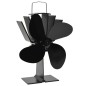 Ofenventilator Wärmebetrieben 4 Blätter Schwarz Ofenventilator Wärmebetrieben 4 Blätter Schwarz