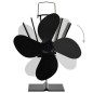 Ofenventilator Wärmebetrieben 4 Blätter Schwarz Ofenventilator Wärmebetrieben 4 Blätter Schwarz