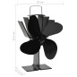 Ofenventilator Wärmebetrieben 4 Blätter Schwarz Ofenventilator Wärmebetrieben 4 Blätter Schwarz
