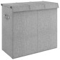 Faltbarer Wäschekorb Grau 64,5x34,5x59 cm Leinenimitat Stoff Faltbarer Wäschekorb Grau 64,5x34,5x59 cm Leinenimitat Stoff