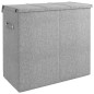 Faltbarer Wäschekorb Grau 64,5x34,5x59 cm Leinenimitat Stoff Faltbarer Wäschekorb Grau 64,5x34,5x59 cm Leinenimitat Stoff