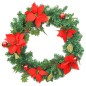 Weihnachtskranz mit LED-Leuchten Grün 60 cm PVC Weihnachtskranz mit LED-Leuchten Grün 60 cm PVC