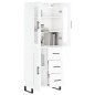 Highboard Hochglanz-Weiß 69,5x34x180 cm Holzwerkstoff Highboard Hochglanz-Weiß 69,5x34x180 cm Holzwerkstoff