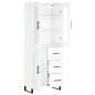 Highboard Hochglanz-Weiß 69,5x34x180 cm Holzwerkstoff Highboard Hochglanz-Weiß 69,5x34x180 cm Holzwerkstoff