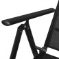 Gartenstühle Klappbar 4 Stk. Aluminium und Textilene Schwarz Gartenstühle Klappbar 4 Stk. Aluminium und Textilene Schwarz