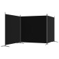 3-tlg. Paravent Schwarz 525x180 cm Stoff 3-tlg. Paravent Schwarz 525x180 cm Stoff