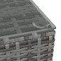 vidaXL Garten-Couchtisch Grau 60x60x30 cm Poly Rattan und Glas vidaXL Garten-Couchtisch Grau 60x60x30 cm Poly Rattan und Glas