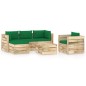 6-tlg. Garten-Lounge-Set mit Kissen Grün Imprägniertes Holz 6-tlg. Garten-Lounge-Set mit Kissen Grün Imprägniertes Holz