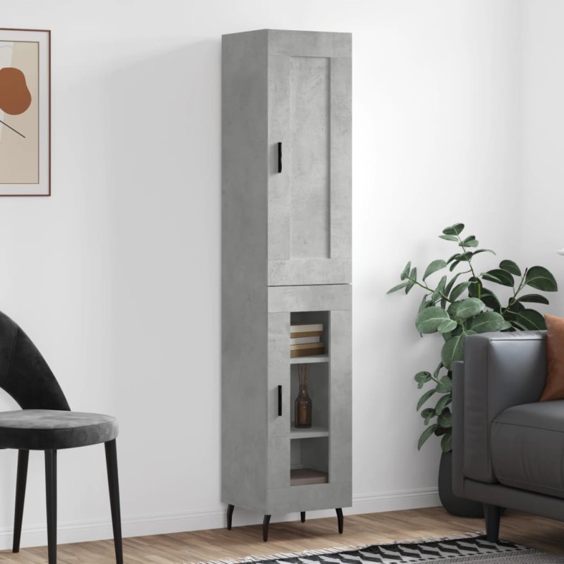 Highboard Betongrau 34,5x34x180 cm Holzwerkstoff Highboard Betongrau 34,5x34x180 cm Holzwerkstoff