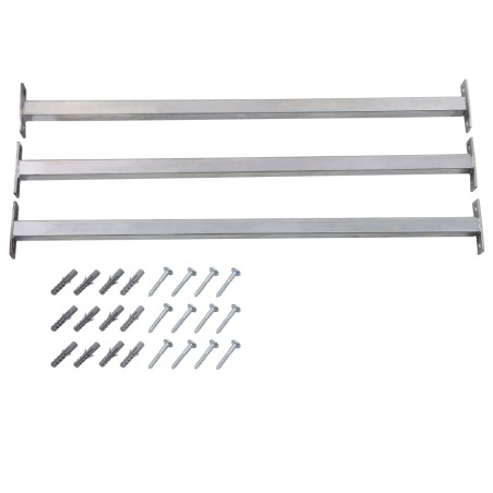 vidaXL Einstellbare Fenster-Sicherheitsstangen 3 Stk. 710-1200 mm 