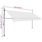 Einziehbare Markise Handbetrieben mit LED 350 cm Creme