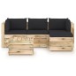 5-tlg. Garten-Lounge-Set mit Kissen Grün Imprägniertes Holz 5-tlg. Garten-Lounge-Set mit Kissen Grün Imprägniertes Holz