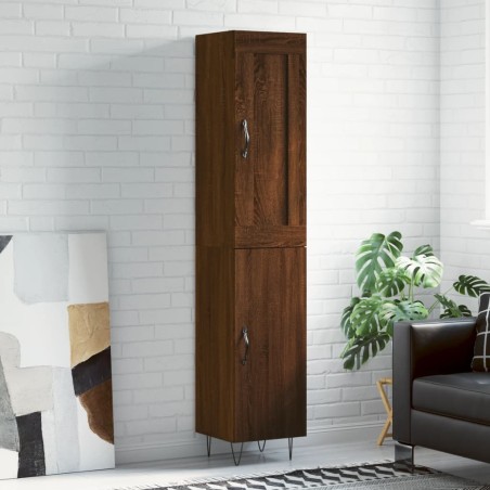 Highboard Braun Eichen-Optik 34,5x34x180 cm Holzwerkstoff