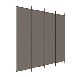 vidaXL 4-tlg. Paravent Anthrazit 698x180 cm Stoff
