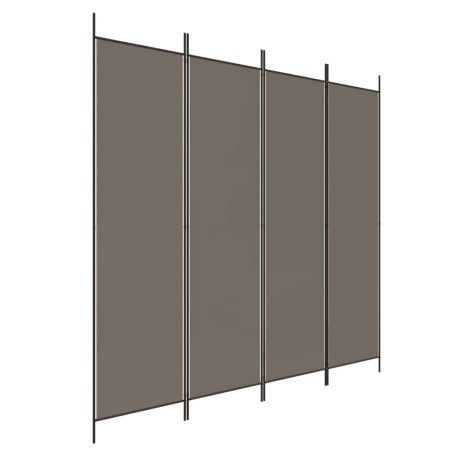 vidaXL 4-tlg. Paravent Anthrazit 698x180 cm Stoff