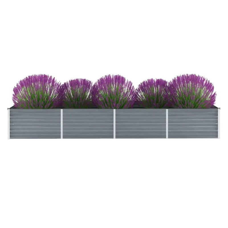 Garten-Hochbeet Verzinkter Stahl 320x80x45 cm Grau Garten-Hochbeet Verzinkter Stahl 320x80x45 cm Grau
