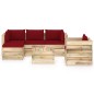 6-tlg. Garten-Lounge-Set mit Kissen Grün Imprägniertes Holz 6-tlg. Garten-Lounge-Set mit Kissen Grün Imprägniertes Holz
