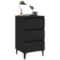 Nachttische mit Metallbeinen 2 Stk. Schwarz 40x35x69 cm Nachttische mit Metallbeinen 2 Stk. Schwarz 40x35x69 cm