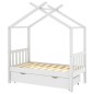 Kinderbett mit Schublade Weiß Massivholz Kiefer 70x140 cm Kinderbett mit Schublade Weiß Massivholz Kiefer 70x140 cm