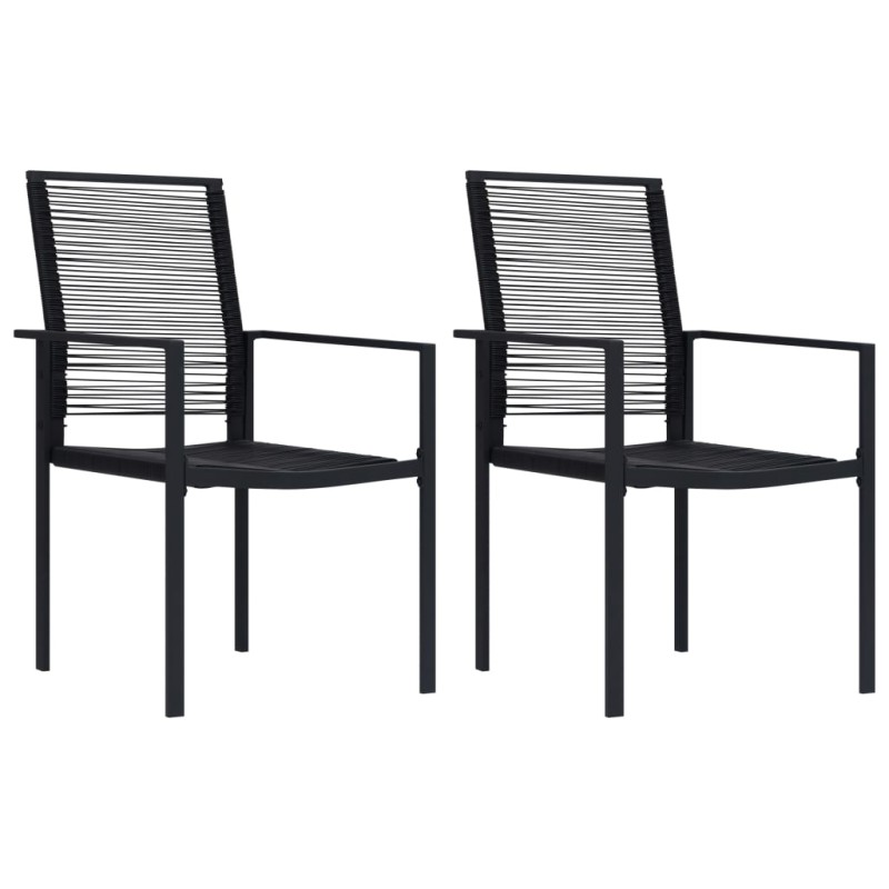 vidaXL Gartenstühle 2 Stk. PVC Rattan Schwarz vidaXL Gartenstühle 2 Stk. PVC Rattan Schwarz