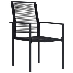 vidaXL Gartenstühle 2 Stk. PVC Rattan Schwarz