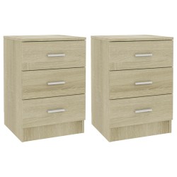 Nachttische 2 Stk. Sonoma-Eiche 38x35x56 cm Holzwerkstoff
