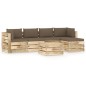 6-tlg. Garten-Lounge-Set mit Kissen Grün Imprägniertes Holz 6-tlg. Garten-Lounge-Set mit Kissen Grün Imprägniertes Holz