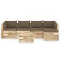 6-tlg. Garten-Lounge-Set mit Kissen Grün Imprägniertes Holz 6-tlg. Garten-Lounge-Set mit Kissen Grün Imprägniertes Holz