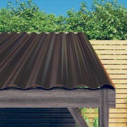 Dachpaneele 12 Stk. Pulverbeschichteter Stahl Braun 100x36 cm