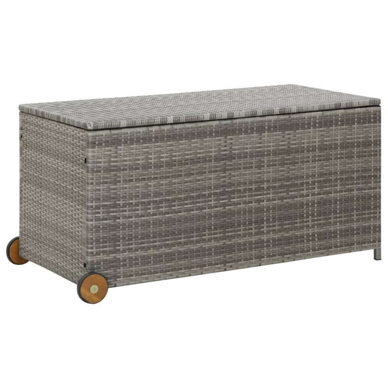 vidaXL Garten-Auflagenbox Hellgrau 120x65x61 cm Poly Rattan vidaXL Garten-Auflagenbox Hellgrau 120x65x61 cm Poly Rattan
