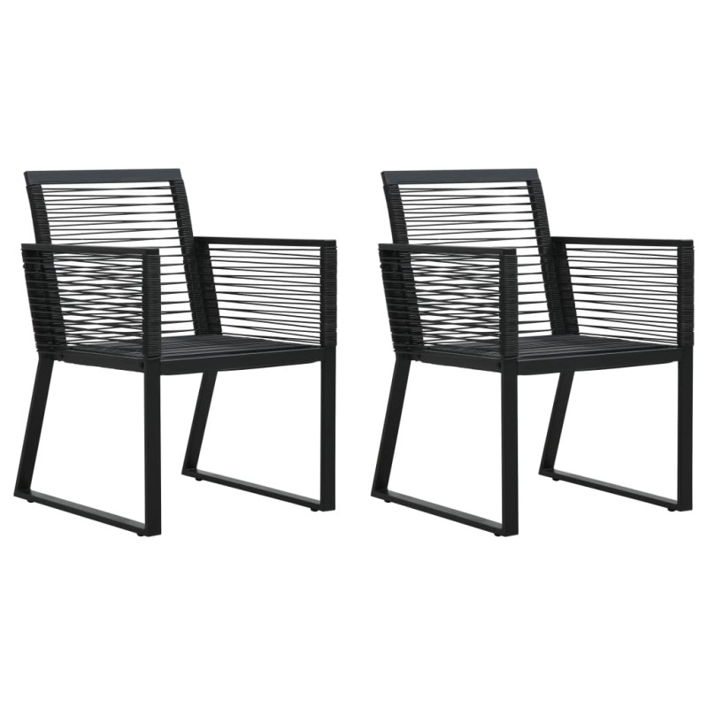 Gartenstühle 2 Stk. Schwarz PVC Rattan Gartenstühle 2 Stk. Schwarz PVC Rattan