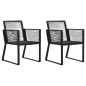 Gartenstühle 2 Stk. Schwarz PVC Rattan Gartenstühle 2 Stk. Schwarz PVC Rattan