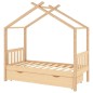 vidaXL Kinderbett mit Schublade Massivholz Kiefer 80x160 cm vidaXL Kinderbett mit Schublade Massivholz Kiefer 80x160 cm