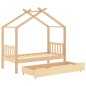 vidaXL Kinderbett mit Schublade Massivholz Kiefer 80x160 cm vidaXL Kinderbett mit Schublade Massivholz Kiefer 80x160 cm