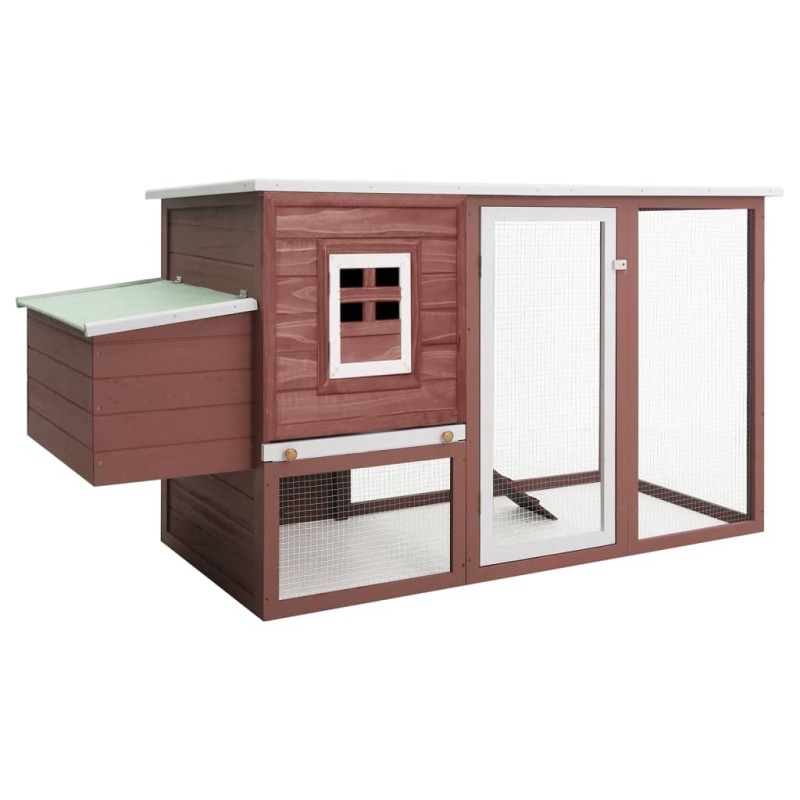 vidaXL Garten-Hühnerstall mit 1 Legenest Braun Holz vidaXL Garten-Hühnerstall mit 1 Legenest Braun Holz
