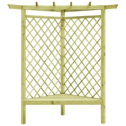 vidaXL Eckpergola mit Bank 130×130×197 cm Kiefernholz Imprägniert